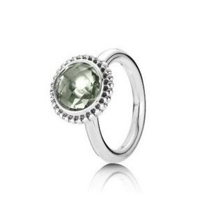 PANDORA Sterling Silver Autumn Skies Ring Green Amethyst - 190620 8 1/2 (8.5)